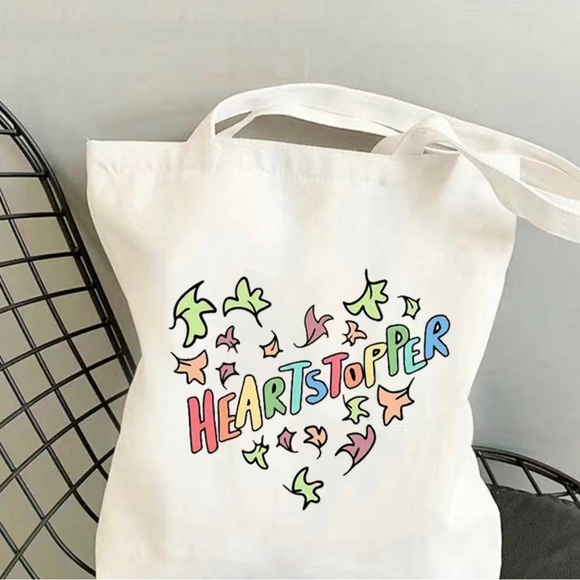 NEW! HEARTSTOPPER canvas bag-so cute! Great quality and size! ❤️🧡💛💚💙💜 - Picture 2 of 2